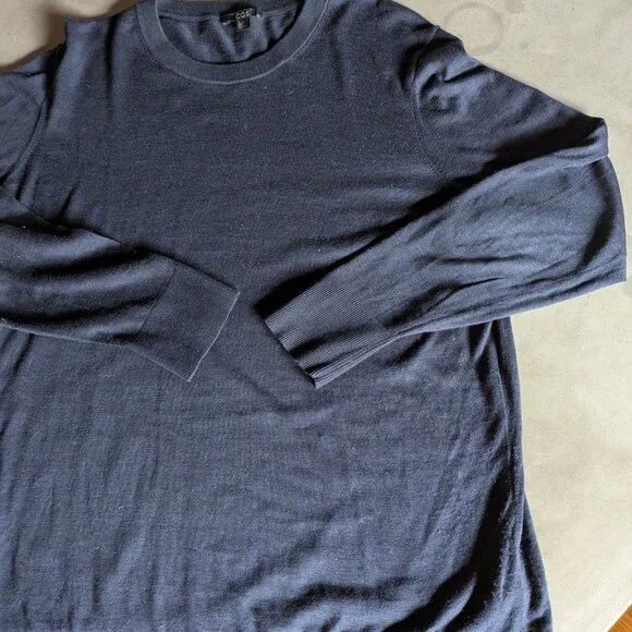 COS Basic wide-neck knit jumper | Navy - Picture 10 of 16